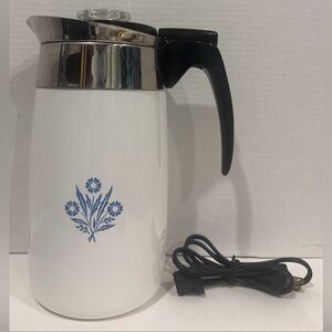 Vintage Corningware Electric Percolator Cornflower 10 Cup